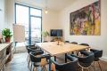On the first floor, you’ll find the 12 sqm meeting room furnished with original honeycomb furniture, a whiteboard, an LCD TV with Ambilight function, and a projector. A flipchart is available upon request for an additional fee.

The room accommodates 10 – 12 people and is adjacent to the co-working openspace, kitchenette, and terrace.

The rental price is 490 CZK per hour.

If rented together with the adjacent terrace, the rate is discounted to 890 CZK per hour.