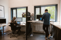 Permanent Desks at the Norwegian Fjordsenter with a shared room. Photo:Hyke Studio
