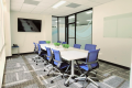 Make a big impression in our Large Conference Room, perfect for group meetings and presentations. Seating up to 10 people, it includes a high-def flat screen, whiteboard, speakerphone, and fast Wi-Fi. Your guests will appreciate access to our stylish kitchen and lounge with free coffee, tea, and water — included with every booking. No parking fees, just business ease!