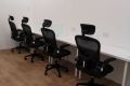 Desks with ergo chairs.