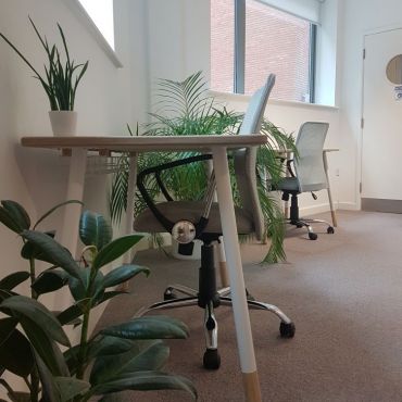 Coworking desks at DeskDotSpace, Sheffield
