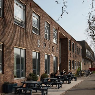 Seperated office within Spike Island Art Space