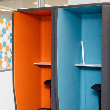 Sound minimizing phone booths 
