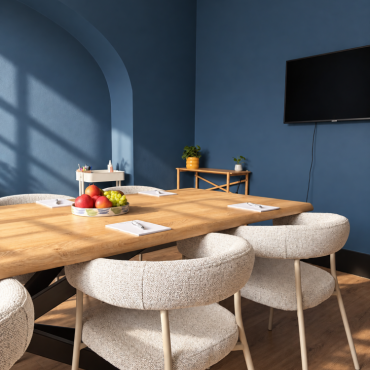 You can find all information about our Blue Space here: https://www.space4.nl/vergaderruimtes/blue-space/