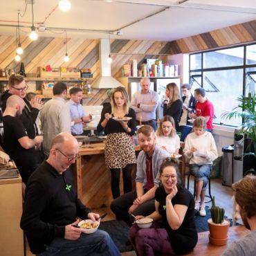 Community lunch in our communal kitchen.