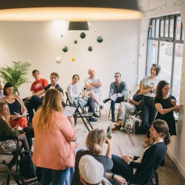A brainstorming session in our event space.