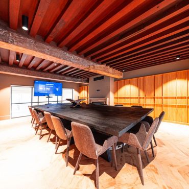The Amstel Board Room (18 people max)  - available for hourly, half, or full day bookings.