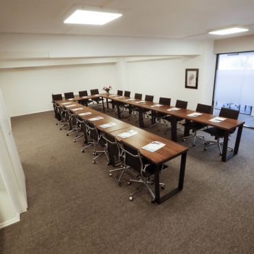 80 meter-square u shaped meeting room.