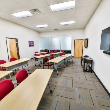 Our Large Conference Room: Brushy Creek
Our Professional Conference/Training Room with the latest amenities can be set up in multiple configurations as a board room, classroom or auditorium style for up to 40 people. 

​Book Brushy Creek for your next seminar, lunch & learn, training or board meeting for only: $60 Hour or $420 Day
