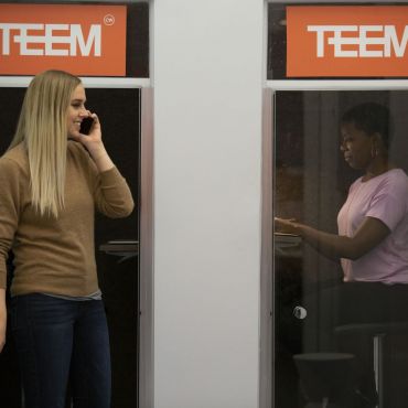 Two of the three phone booths that do not require reservations, if its available you can pop in to take a phone call or video call. 