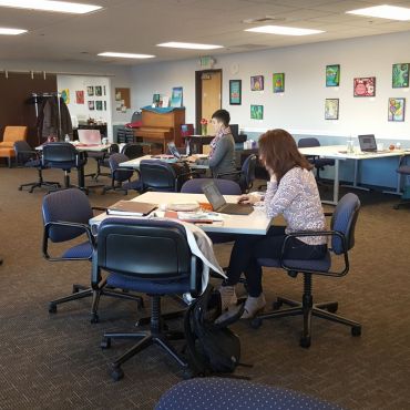 Lots of table options for you to find YOUR space to work for the day!