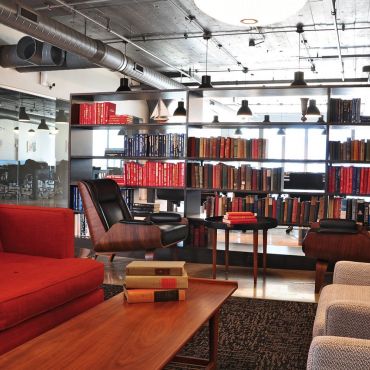 Library lounge area for members and guests.