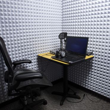 Sound cancelling audio booth is perfect for taking calls, recording sound and even podcasts. 