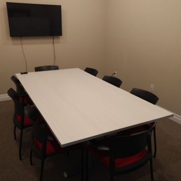 Boardroom - seats 8; TV with Chromecast; 6x4 whiteboard