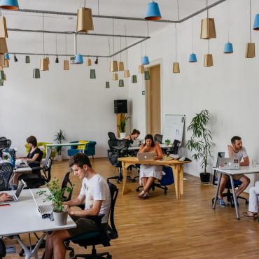 Bright and airy coworking space with super comfy, high-end chairs.